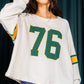 Number 76 Round Neck Long Sleeve Top