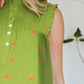 Frill Printed Mock Neck Top