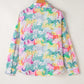 Horse Print Collared Neck Long Sleeve Shirt