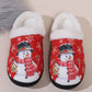 Snowman Round Toe Faux Fur Slippers