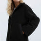 Turtleneck Zip Up Long Sleeve Plush Jacket