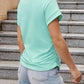 Ruched Round Neck Short Sleeve T-Shirt