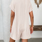 Button Detail Collared Neck Short Sleeve Romper