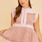 Annie Wear Contrast Trim Peplum Button Detail Blouse