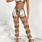 Cutout Halter Neck Top and Pants Two-Piece Swim Set