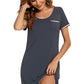 Contrast Trim Pocketed Round Neck Lounge Dress