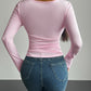Square Neck Long Sleeve T-Shirt