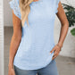 Lace Detail Round Neck Cap Sleeve Top
