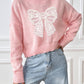 Bow Turtleneck Long Sleeve Sweater