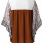Full Size Printed Round Neck Three-Quarter Sleeve Blouse