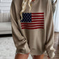 Devine US Flag Round Neck Long Sleeve Knit Top