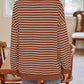 Lovelet Striped Round Neck Long Sleeve Sweatshirt