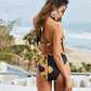 Printed Plunge One-Piece and Cover Up Swim Set
