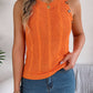 Cable-Knit Round Neck Vest