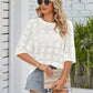 Openwork Round Neck Knit Top