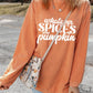 Letter Graphic Round Neck Long Sleeve Oversize Sweatshirt