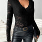 V-Neck Long Sleeve Lace Top