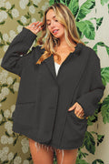 BiBi Single-Breasted Washed Fleece Jacket - Brand BiBi