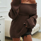 Devine Off-Shoulder Extra-Long Sleeve Sweater