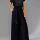 Full Size Sequin Round Neck Short Sleeve Wide Leg Jumpsuit