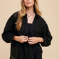 Annie Wear Openwork Button Down Drop Shoulder Shirt