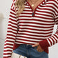 Perfee Striped Long Sleeve Hooded Sweater