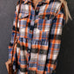 Plaid Collared Neck Long Sleeve Shirt