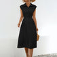 Button Up Cap Sleeve Midi Dress