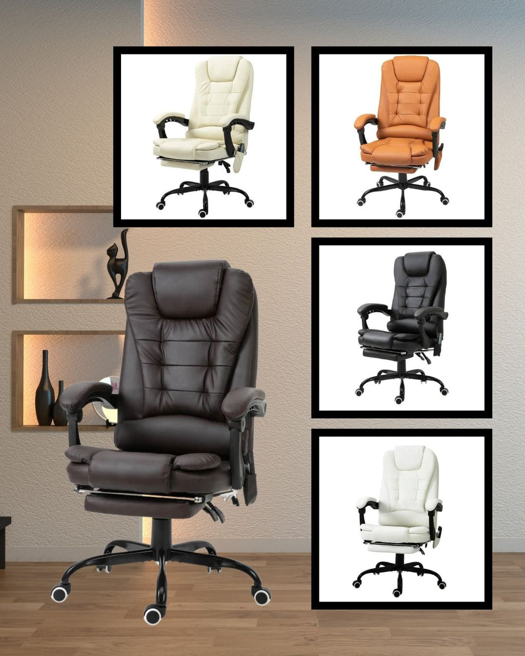 7 Mode Vibrating High Back Executive Massage Adjustable Office Chair