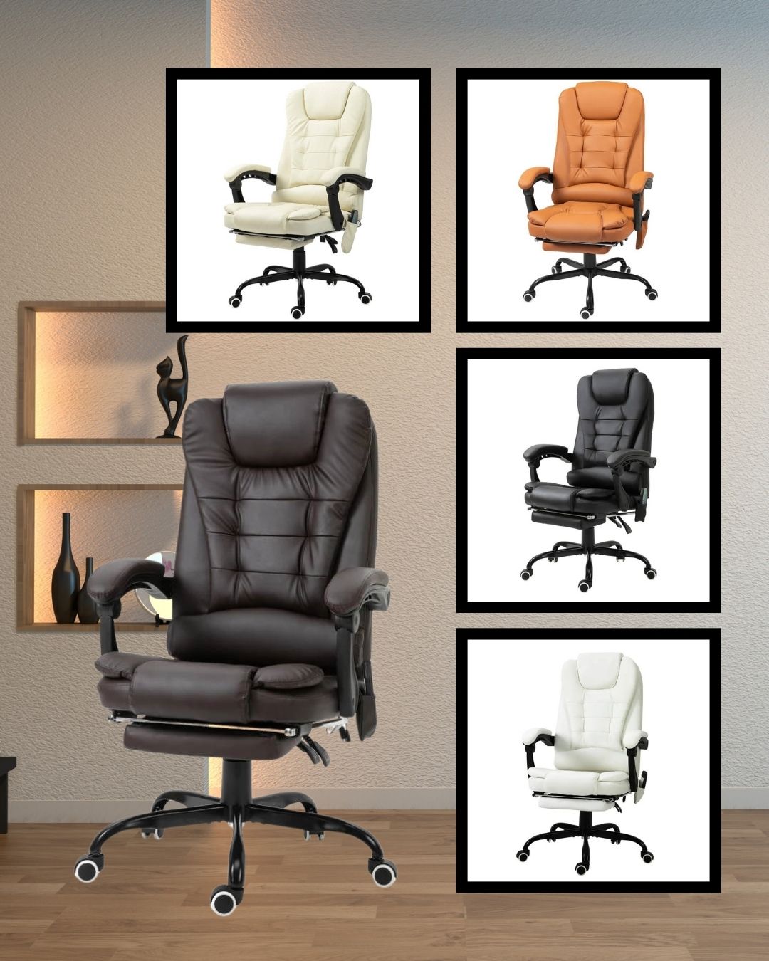 7 Mode Vibrating High Back Executive Massage Adjustable Office Chair