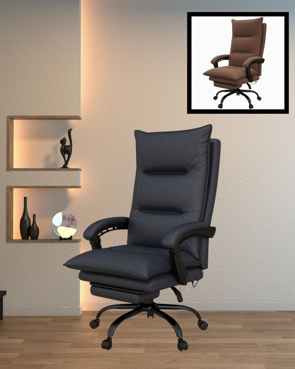 Double Padded Executive Massage Heated Office Chair