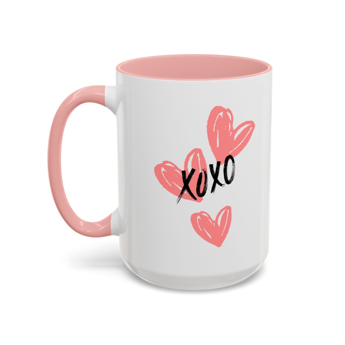 Heart XOXO Accent Coffee Mug (11, 15oz) | Made to Order