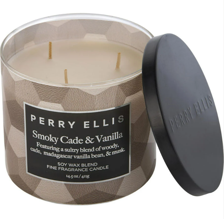 Perry Ellis Smoky Cade & Vanilla Scented Candle 14.5 oz by Perry Ellis