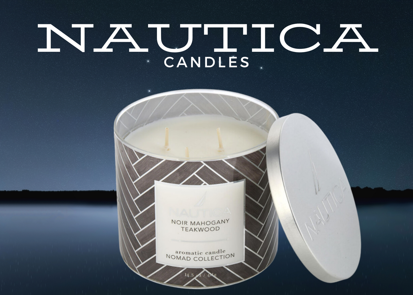 Nautica Noir Mahogany Teakwood Candle 14.5 oz by Nautica