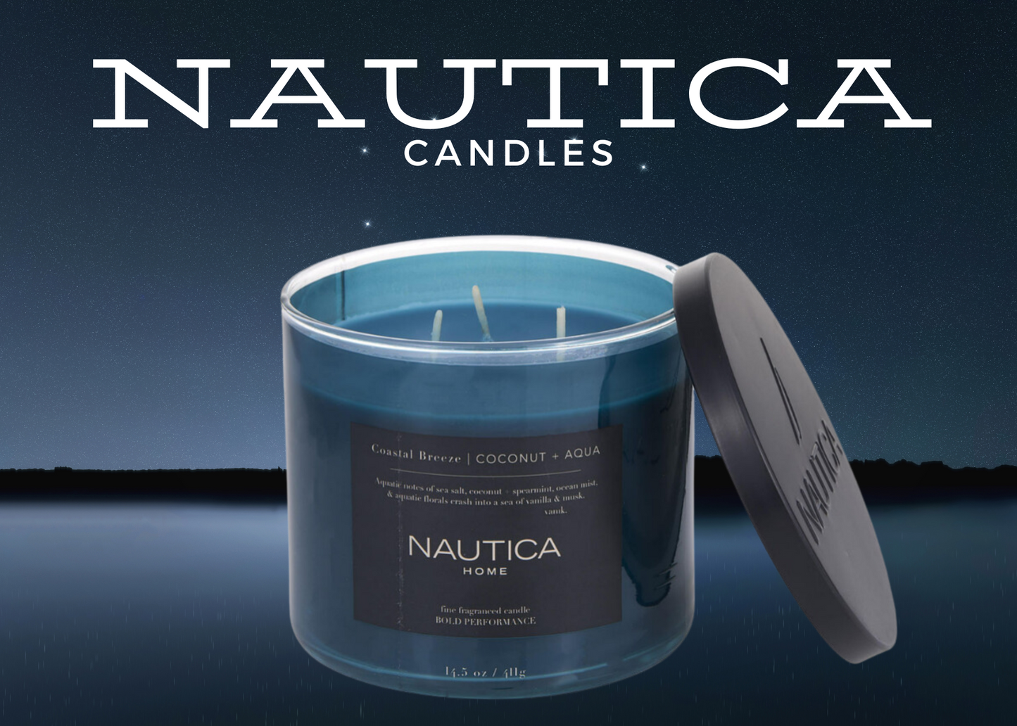 Nautica Coastal Breeze Scented Candle 14.5 oz by Nautica