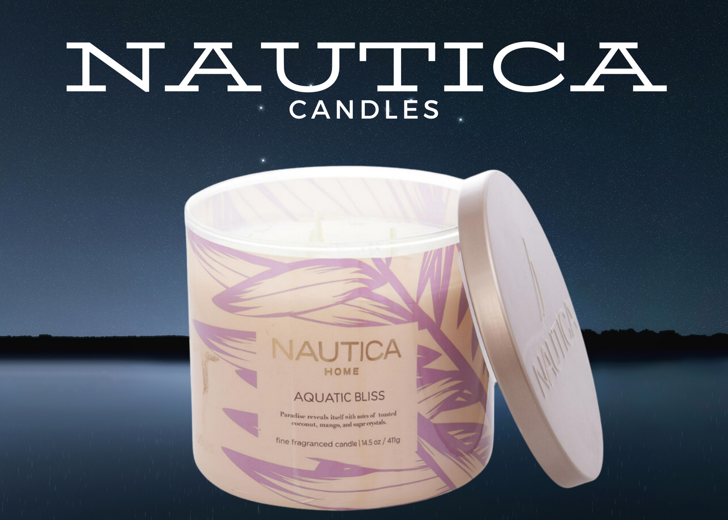 Nautica Aquatic Bliss Candle 14.5 oz by Nautica