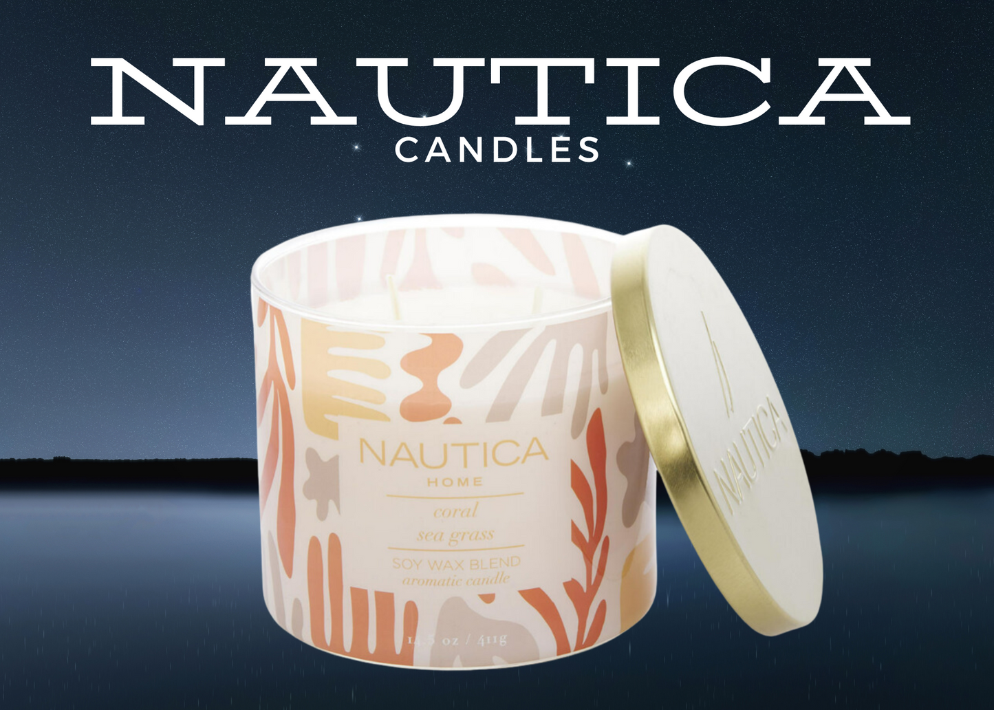 Nautica Coral Sea Grass Candle 14.5 oz by Nautica