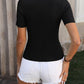 Round Neck Short Sleeve Knit Top