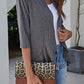 Open Front Ruffle Trim Cardigan