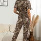 DuskJumpers Surplice Neck Tied Short Sleeve Jumpsuit
