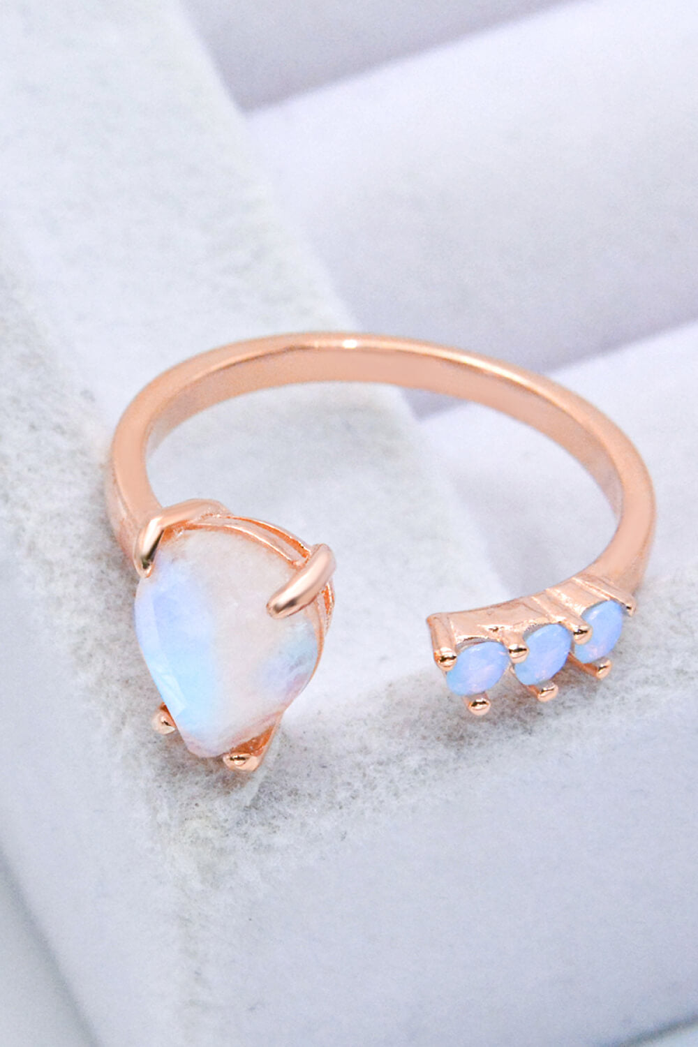 Women's 18K Rose Gold-Plated Moonstone Open Ring