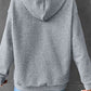 SEASONAL FALL Pumpkin Face Graphic Charcoal Drawstring Hoodie with Pocket