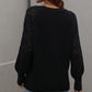 Rib-Knit Plunge Raglan Sleeve Cardigan