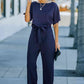 Full Size NatureJumpers Tie Waist Straight Leg Jumpsuit