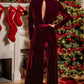 Tie Waist Long Sleeve Wide Leg Jumpsuit