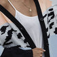 Women's Color Block Drop Shoulder Button Down Cardigan