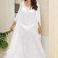One Size V-Neck Three-Quarter Sleeve Cover-Up