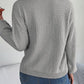 NotSoBasic Cable-Knit Round Neck Long Sleeve Sweater