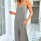 Round Neck Pocketed Sleeveless Jumpsuit