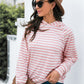 Horizontal Stripe Raglan Sleeve Hoodie
